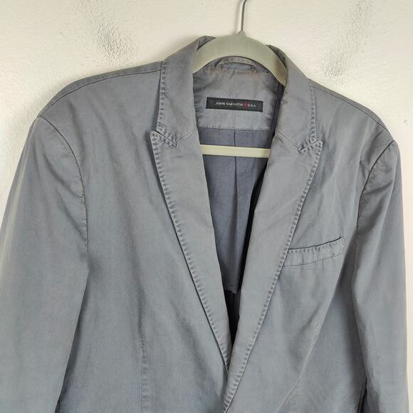 John Varvatos‎ Star USA Blazer Mens 40R Blue Cotton Unstructured Lightweight - Picture 2 of 8
